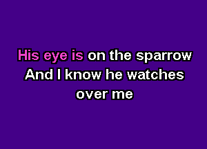 His eye is on the sparrow

And I know he watches
over me