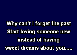Why can,t I forget the past
Start loving someone new
instead of having
sweet dreams about you .....