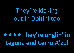 TheVre kicking
out in Dohini too

0 0 0 0 TheVre angliw in
Laguna and Cerro Nzul