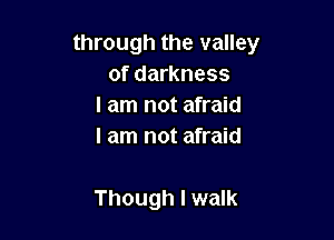 through the valley
of darkness
I am not afraid
I am not afraid

Though I walk