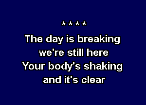 iciciuk

The day is breaking

we're still here
Your body's shaking
and it's clear