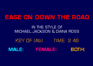 IN THE STYLE 0F
MICHAEL JACKSON 8 DIANA ROSS

KEY OF (Ab) TlMEi 248
MALEI BCITHZ
