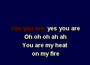 yes you are

Oh oh oh ah ah
You are my heat
on my fire