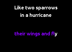 Like two sparrows
in a hurricane

their wings and fly