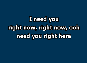 I need you
right now, right now, ooh

need you right here
