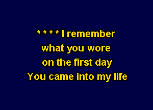 I remember
what you wore

on the first day
You came into my life
