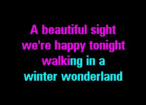 A beautiful sight
we're happy tonight

walking in a
winter wonderland