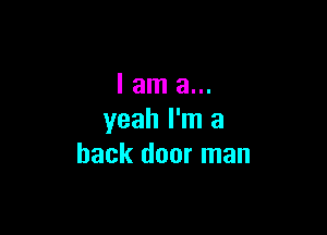 lam 3...

yeah I'm a
back door man