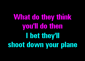 What do they think
you'll do then

I bet they'll
shoot down your plane