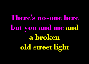 There's 110-0116 here
but you and me and
a broken

01d street light