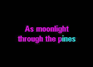 As moonlight

through the pines