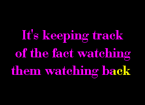 It's keeping hack

of the fact watching
them watching back