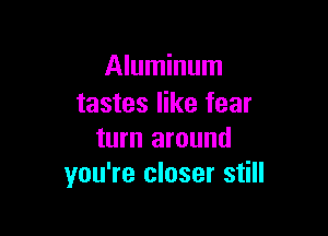 Aluminum
tastes like fear

turn around
you're closer still
