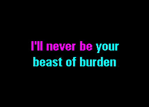 I'll never be your

beast of burden