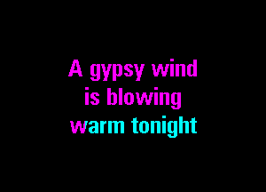 A gypsy wind

is blowing
warm tonight