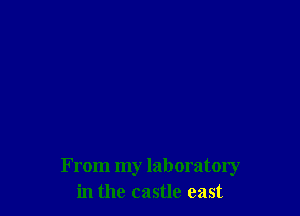 From my laboratory
in the castle east
