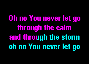Oh no You never let go
through the calm
and through the storm
oh no You never let go