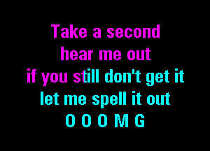 Take a second
hear me out

if you still don't get it
let me spell it out
0 0 0 M G