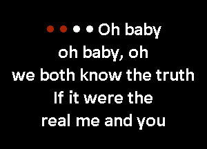 0 0 0 0 Oh baby
oh baby, oh

we both know the truth
If it were the
real me and you