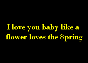 I love you baby like a

flower loves the Spring