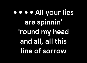 0 0 0 0 All your lies
are spinnin'

'round my head
and all, all this
line of sorrow
