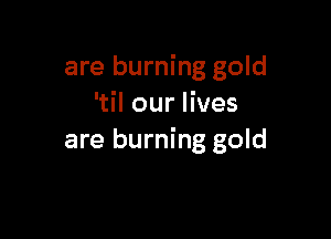 are burning gold
'til our lives

are burning gold