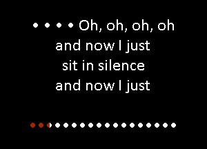 0 0 0 0 Oh, oh, oh, oh
and now I just
sit in silence

and now I just

OOOOOOOOOOOOOOOOOO