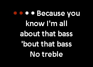 0 0 0 0 Because you
know I'm all

about that bass
'bout that bass
No treble