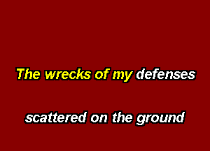 The wrecks of my defenses

scattered on the ground