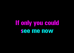 If only you could

see me OW