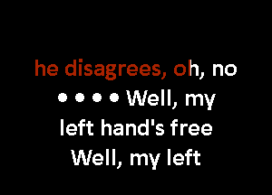 he disagrees, oh, no

0 0 0 0 Well, my
left hand's free
Well, my left