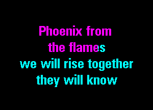 Phoenix from
the flames

we will rise together
they will know