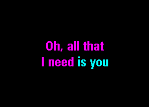 0h. all that

I need is you