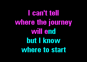 I can't tell
where the journey

will end
but I know
where to start