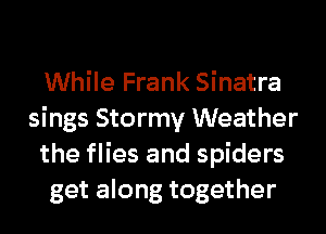 While Frank Sinatra
sings Stormy Weather
the flies and spiders
get along together