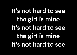 It's not hard to see
the girl is mine
It's not hard to see
the girl is mine

It's not hard to see I