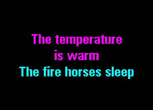 The temperature

is warm
The fire horses sleep