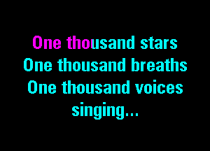 One thousand stars
One thousand breaths

One thousand voices
singing...