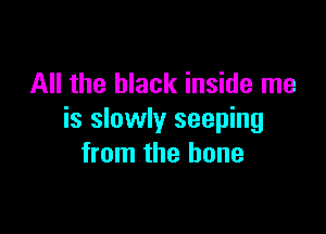 All the black inside me

is slowly seeping
from the bone