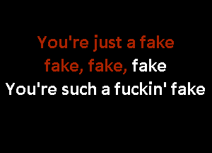 You're just a fake
fake, fake, fake

You're such a fuckin' fake