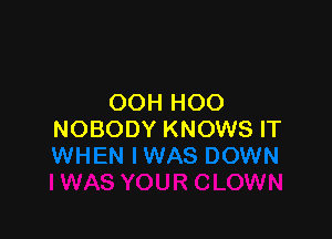 OOH HOO

NOBODY KNOWS IT