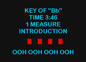 KEY OF Bb
TIME 9x46
1 MEASURE
INTRODUCTION

OOH OOH OOH OOH