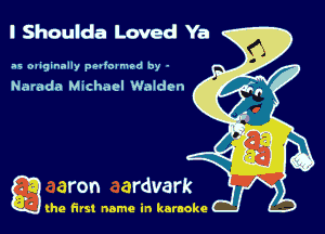l Shoulda Loved Ya

as oaiginally patioamod by -

Narada Michael Walden

g the first name in karaoke