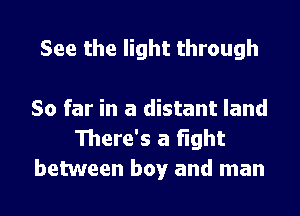 See the light through

So far in a distant land
There's a fight
between boy and man