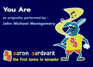 You Are

as originally pnl'nrmhd by -

John Michael Montgomefy

game firs! name in karaoke
