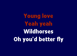 Wildhorses
0h you'd better fly
