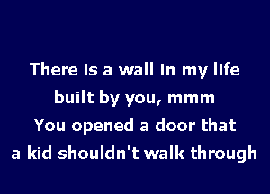There is a wall in my life
built by you, mmm
You opened a door that
a kid shouldn't walk through