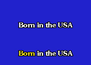 Born in the USA

Born in the USA