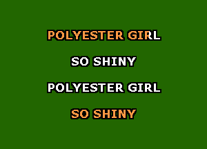 POLYESTER GIRL

SO SHINY

POLYESTER GIRL

SO SHINY