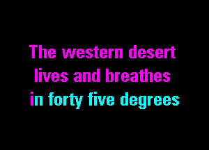 The western desert

lives and breathes
in forty five degrees